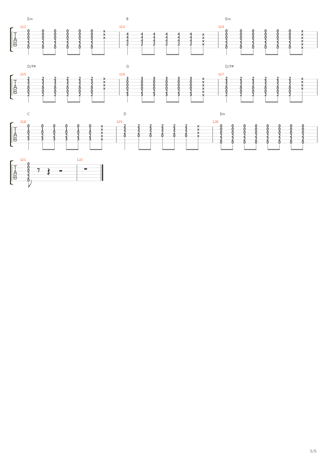 Further On (Up the Road)吉他谱