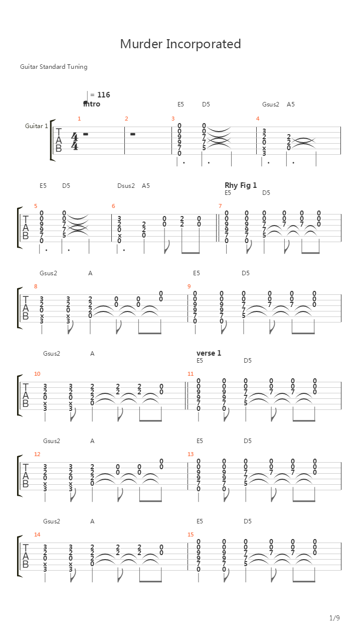 Murder Incorporated吉他谱