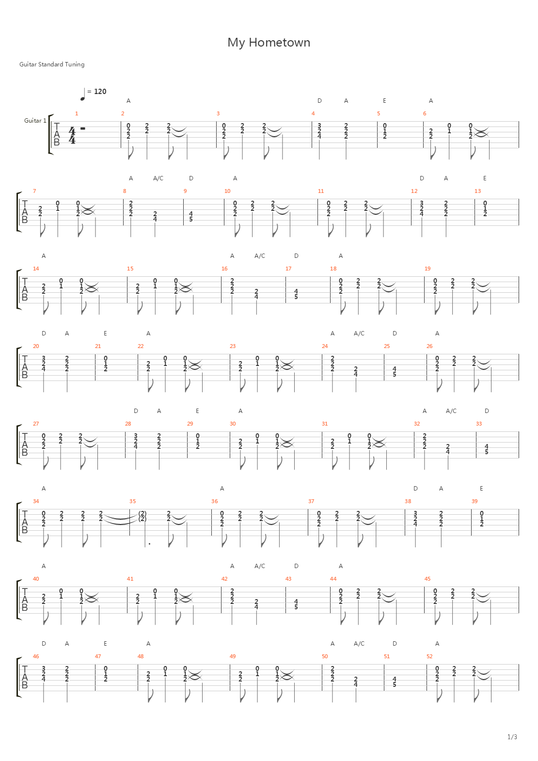My Hometown吉他谱