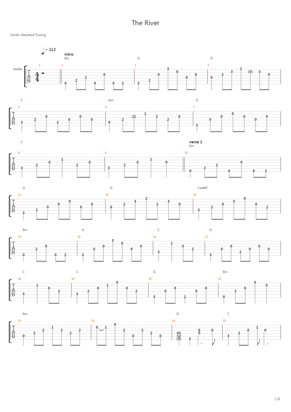 The River吉他谱