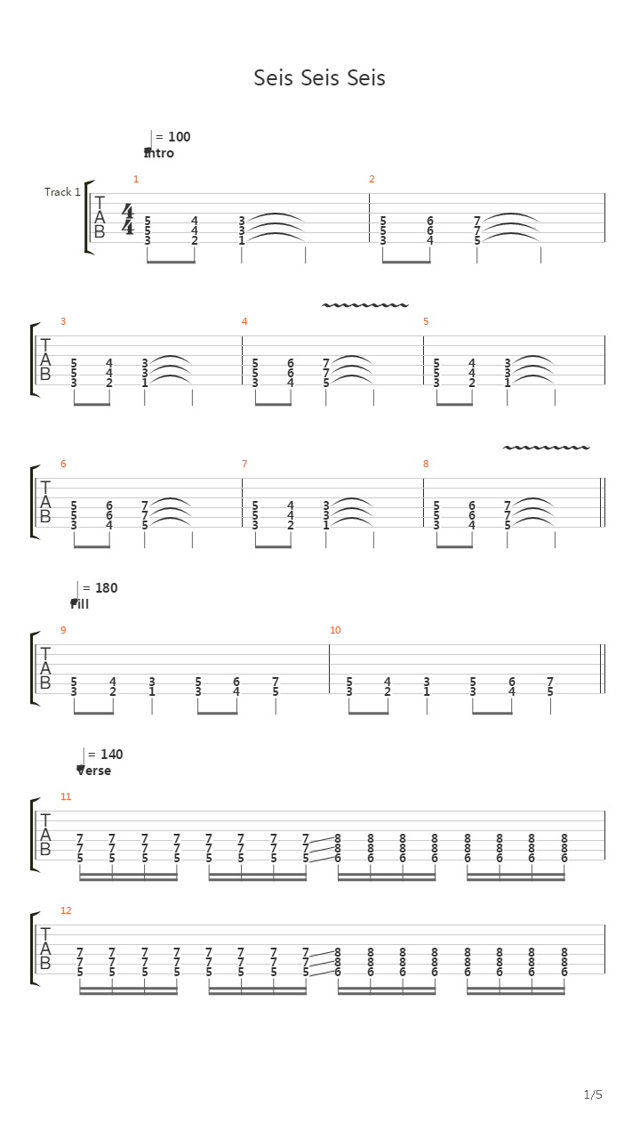 Seis Seis Seis吉他谱