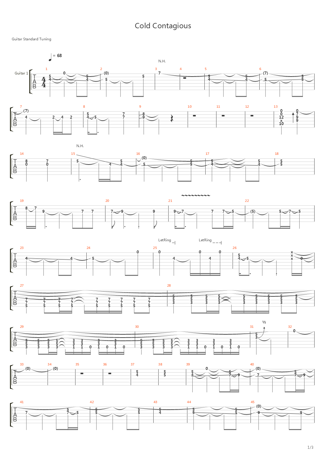 Cold Contagious吉他谱