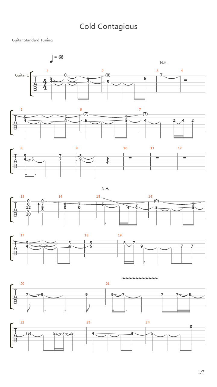 Cold Contagious吉他谱