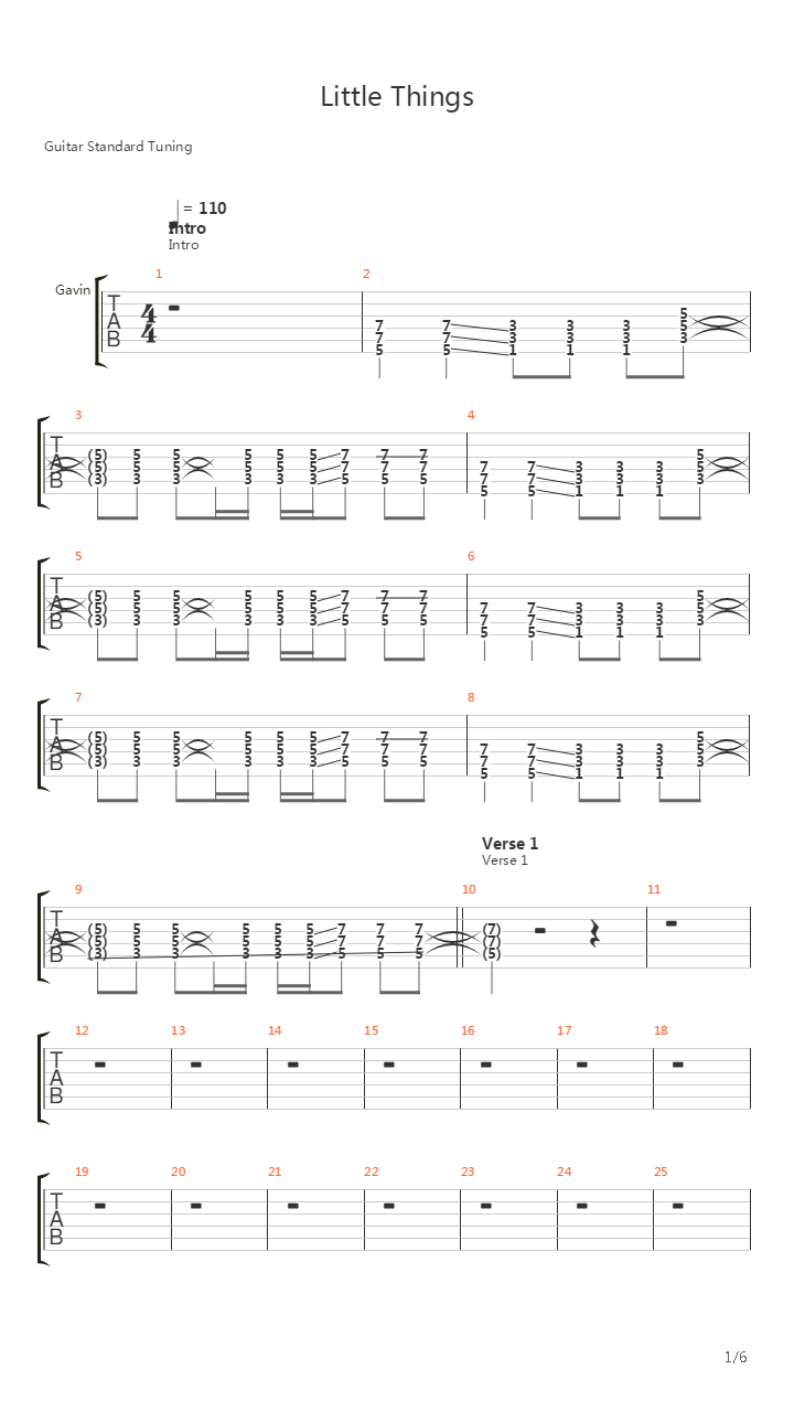 Little Things吉他谱