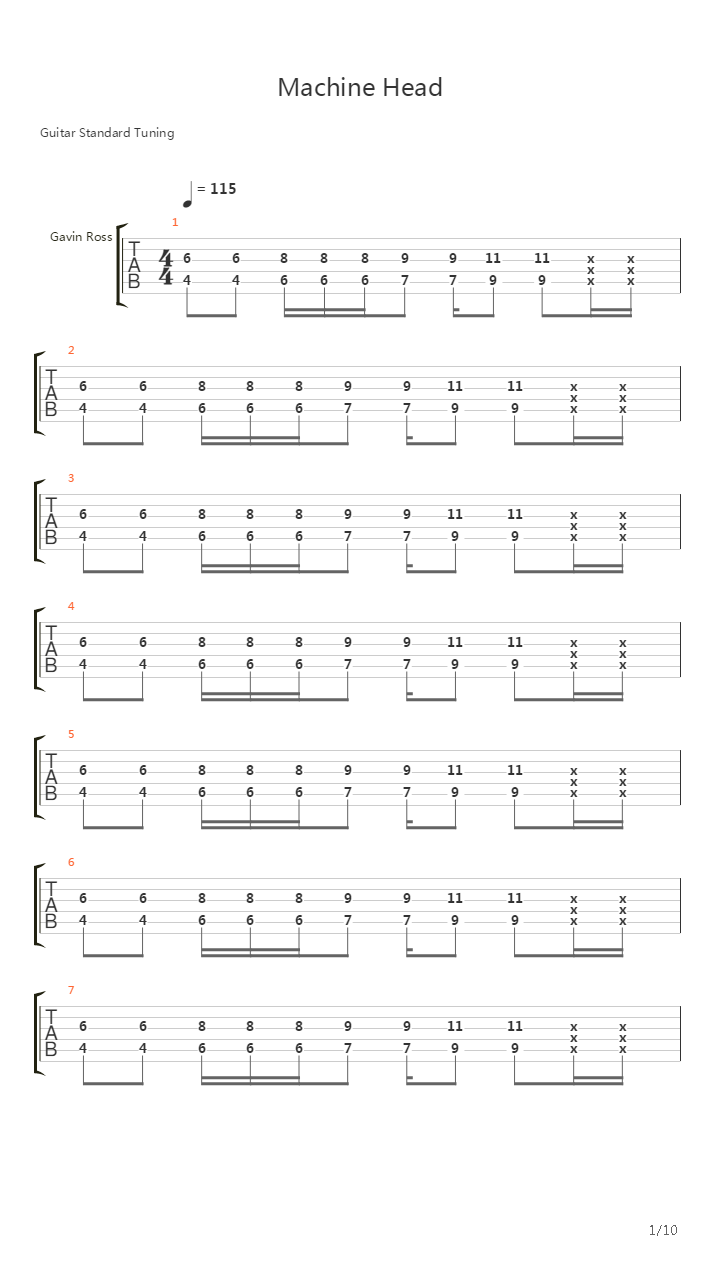 Machinehead吉他谱