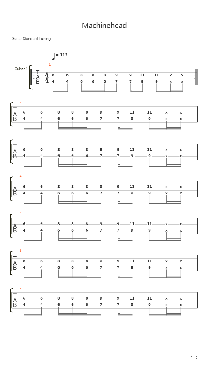 Machinehead吉他谱