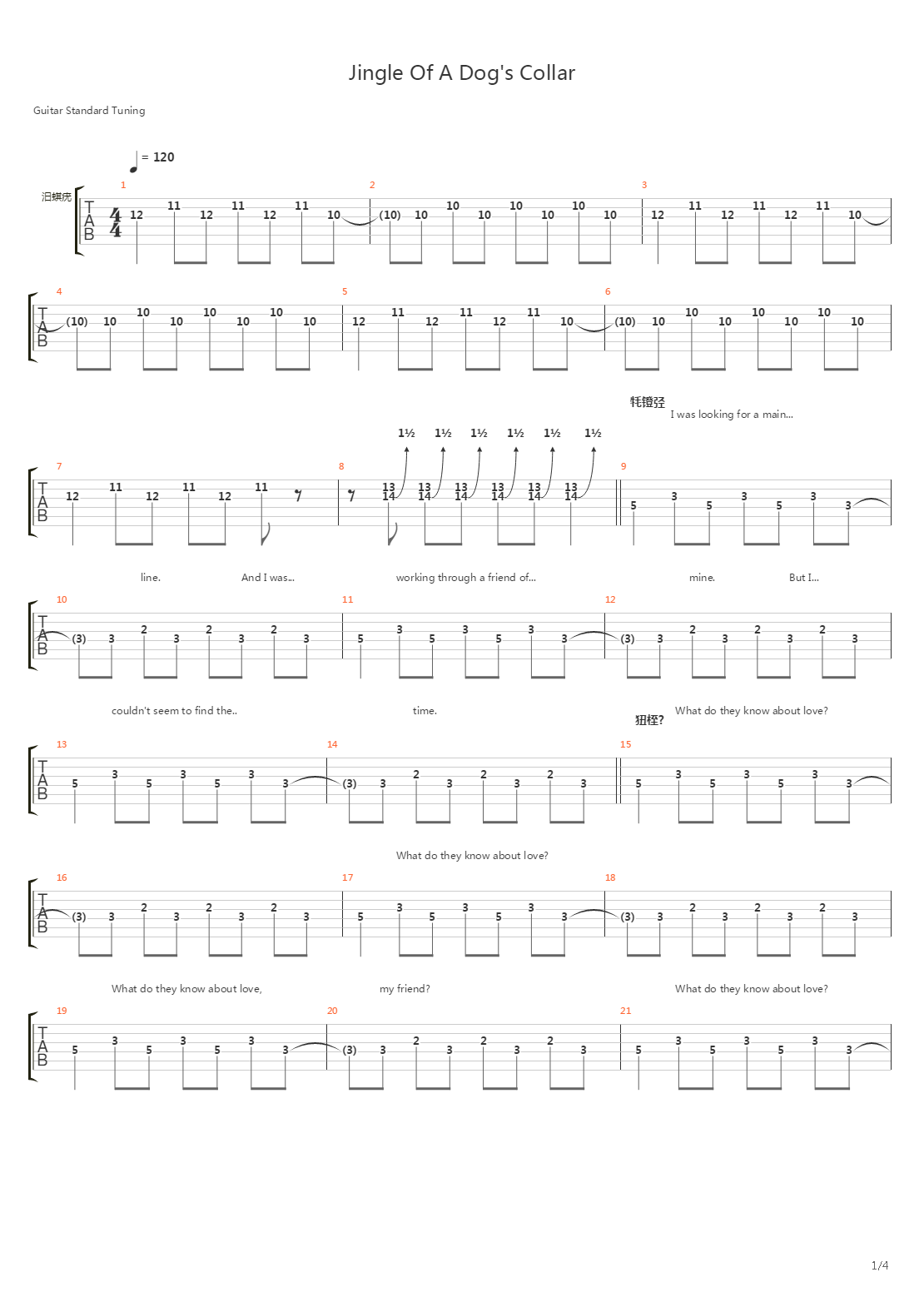 Jingle Of A Dog's Collar吉他谱