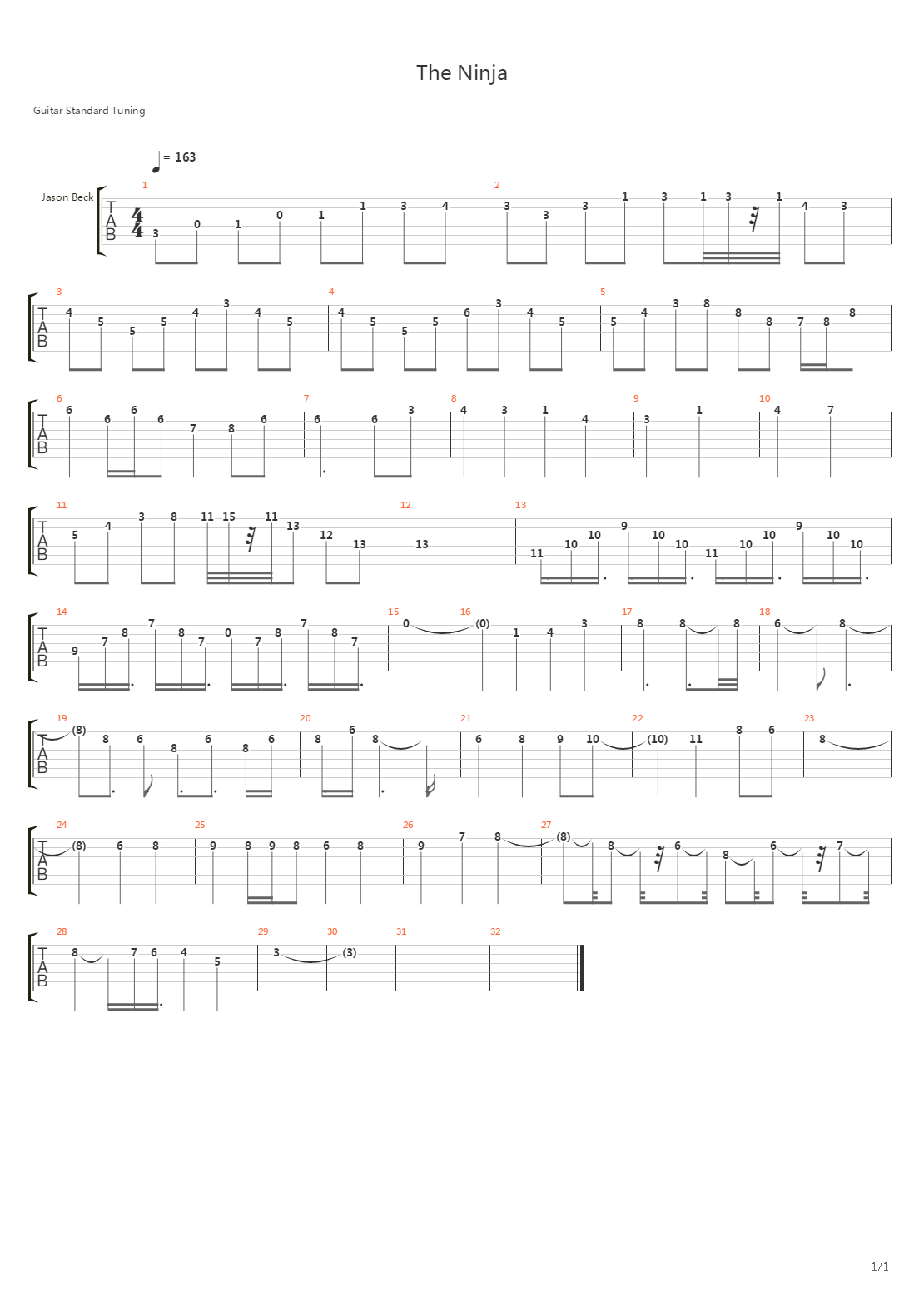 The Ninja (intro)吉他谱