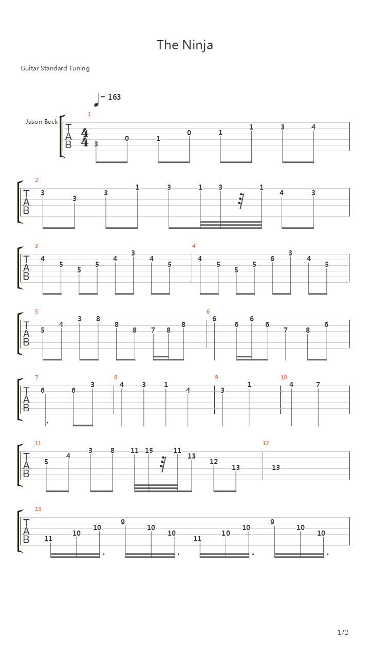 The Ninja (intro)吉他谱