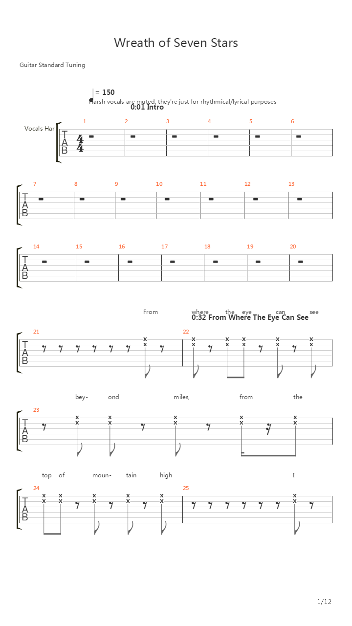 Wreath Of Seven Stars吉他谱