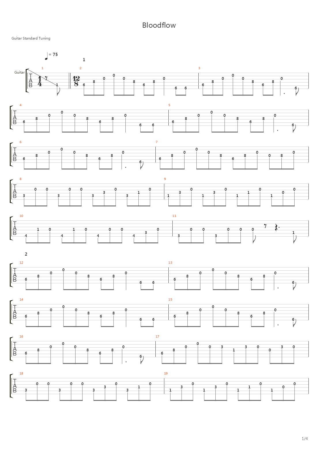 Bloodflow吉他谱