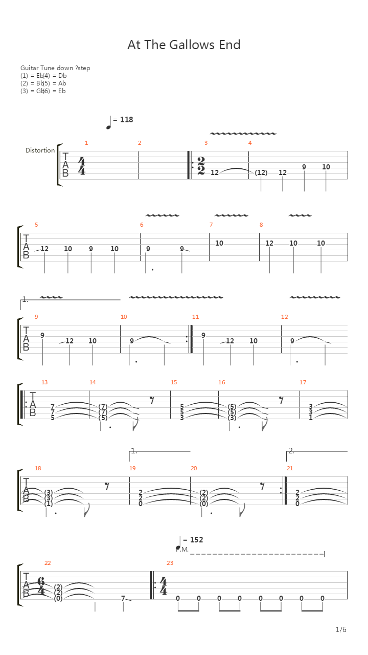 At The Gallows End吉他谱