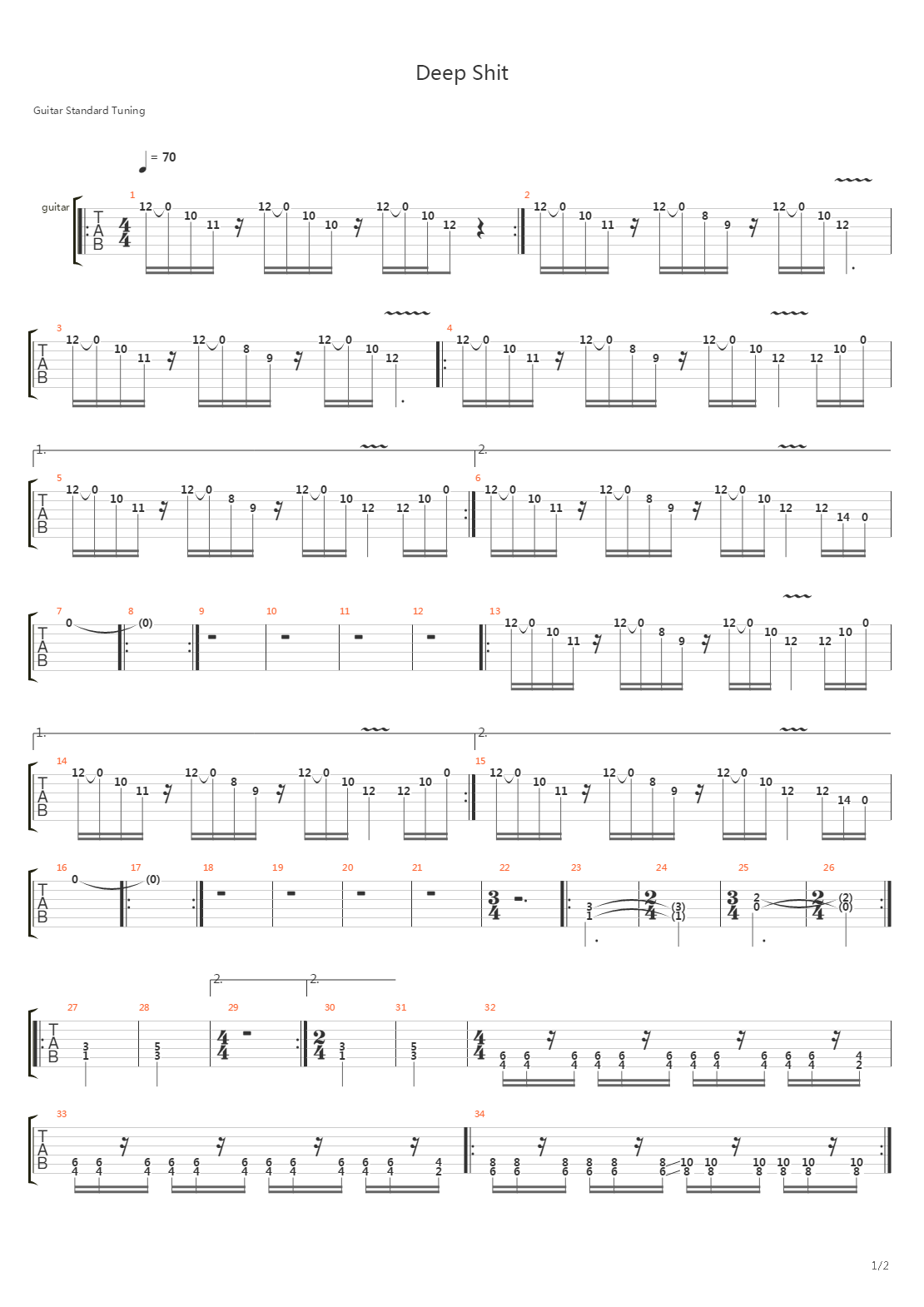 Deep Shit吉他谱