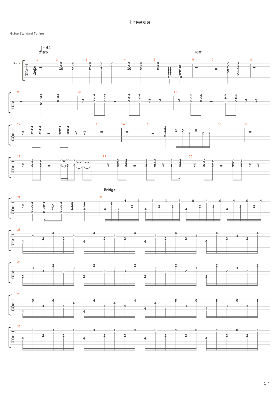 Freesia吉他谱