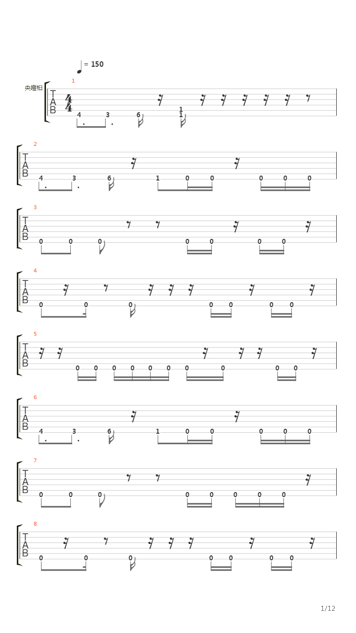 8 Sluts吉他谱