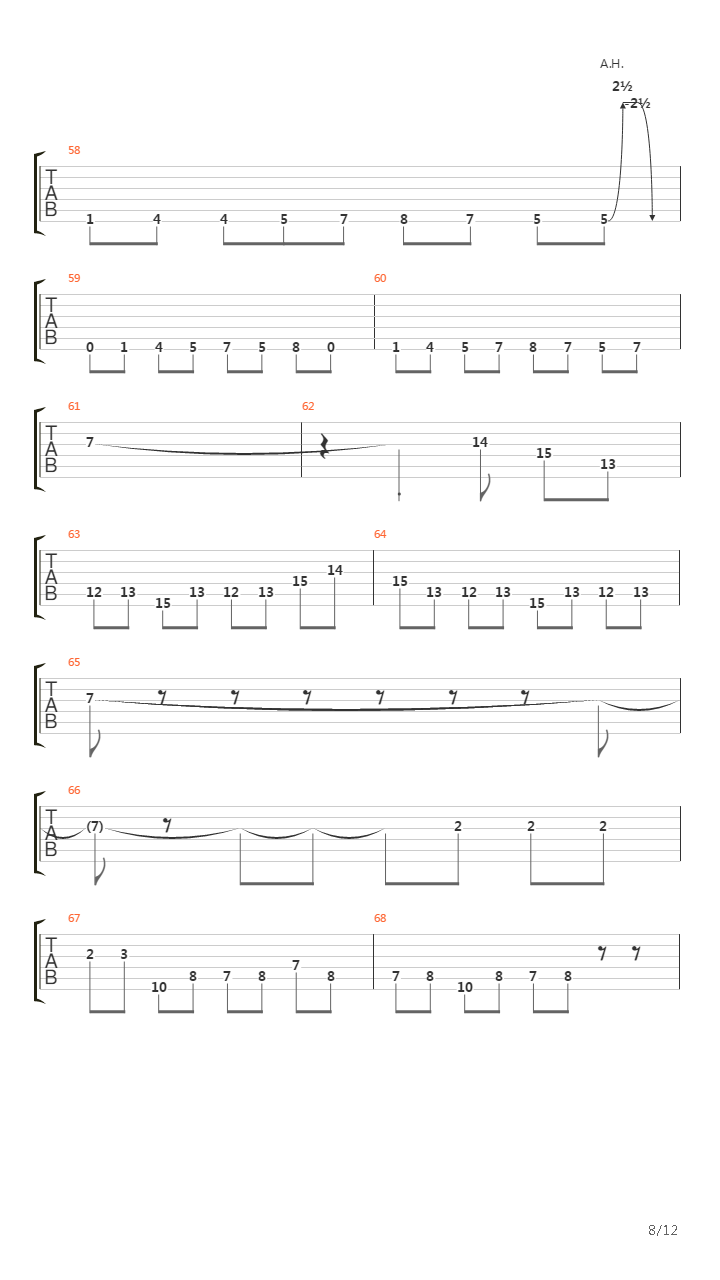 8 Sluts吉他谱