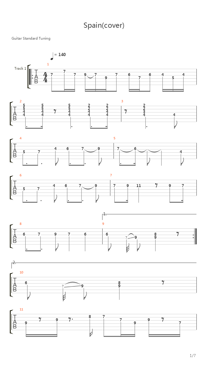 Spain (Guitar Cover)吉他谱