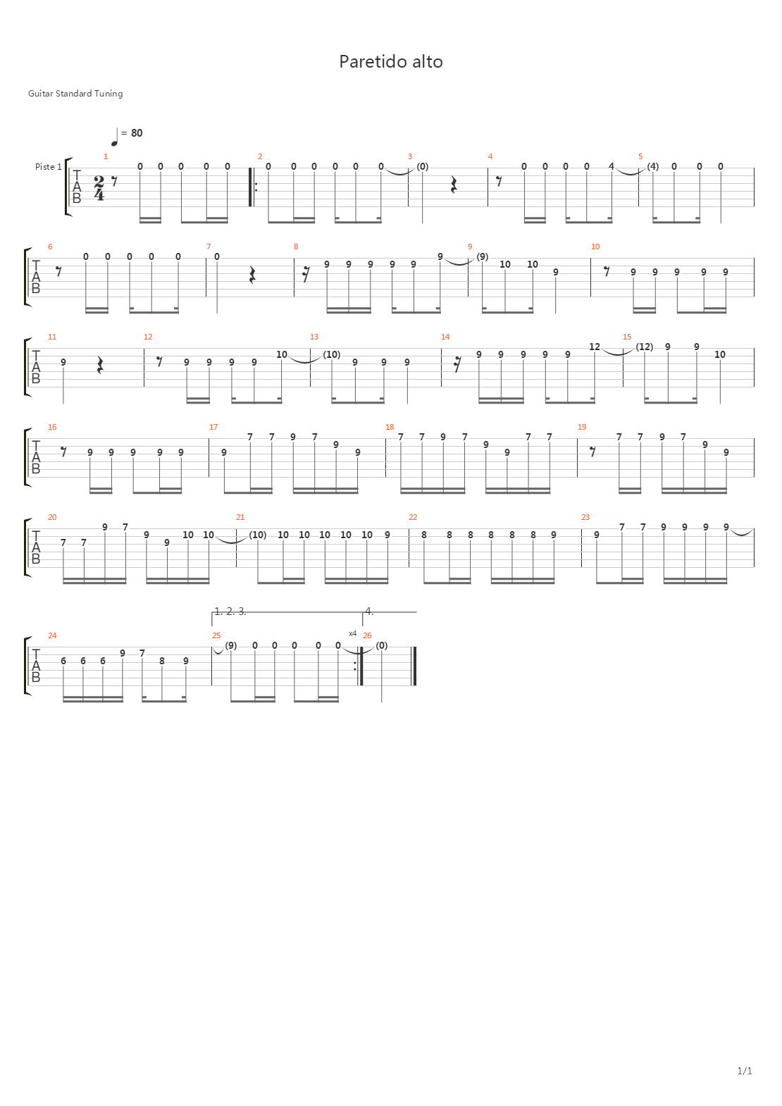 Partido Alto吉他谱