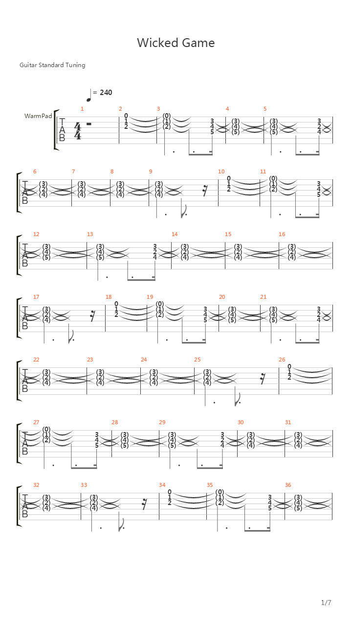 Wicked Game吉他谱