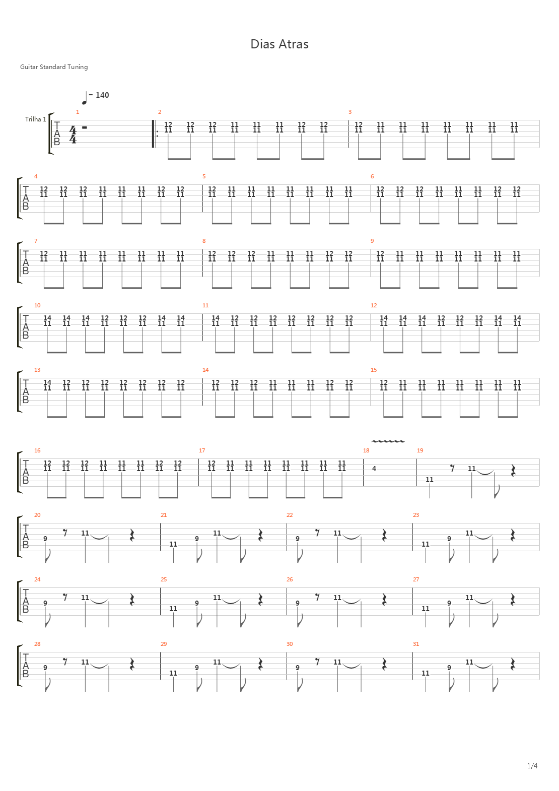 Dias Atras吉他谱