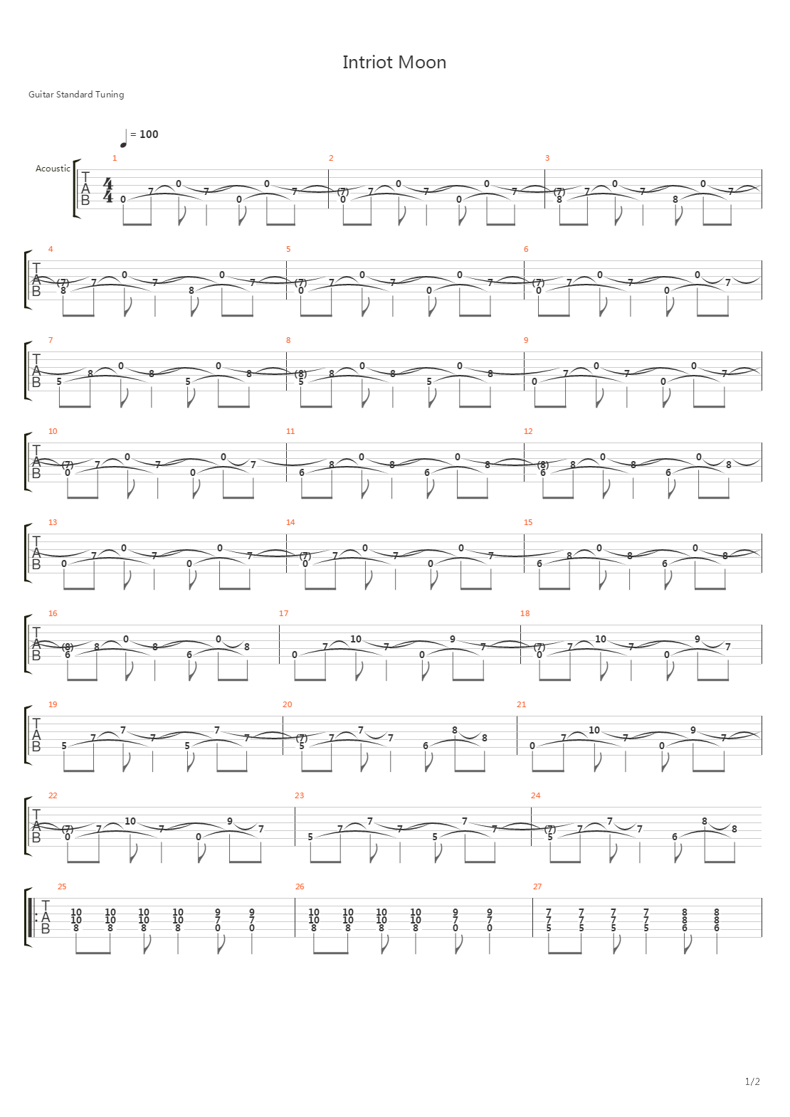 Introit Moon吉他谱