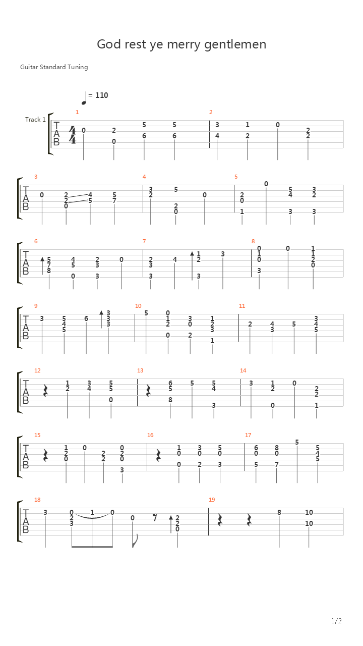 God Rest Ye Merry Gentlemen吉他谱