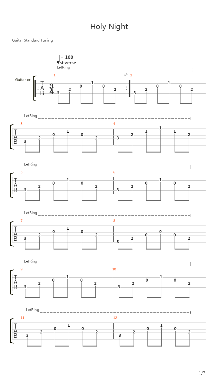 Holy Night吉他谱