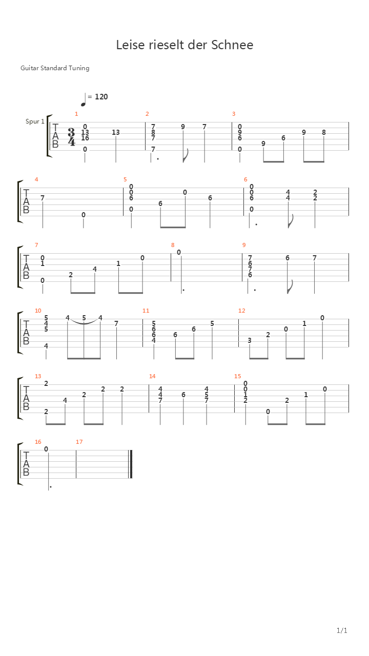 Leise rieselt der Schnee吉他谱