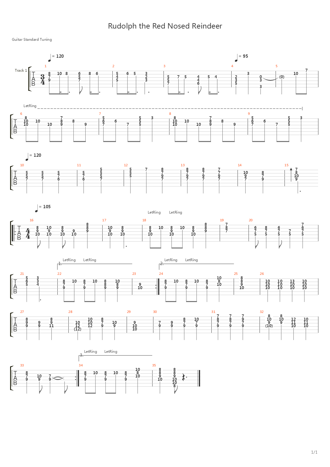 Rudolph The Red Nosed Reindeer吉他谱