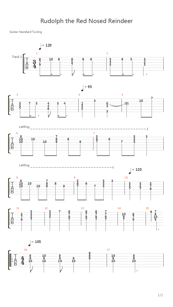 Rudolph The Red Nosed Reindeer吉他谱