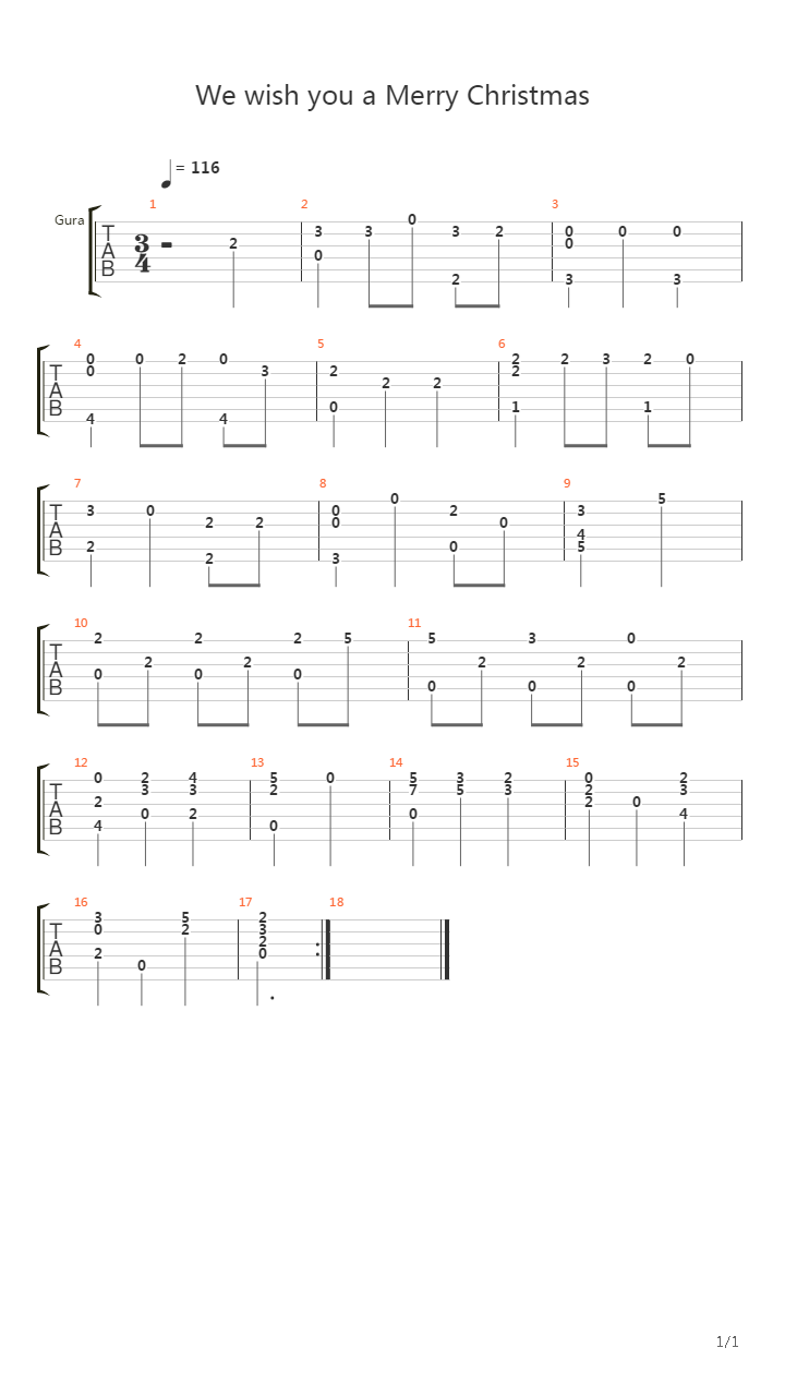 We Wish You A Marry Christmas吉他谱