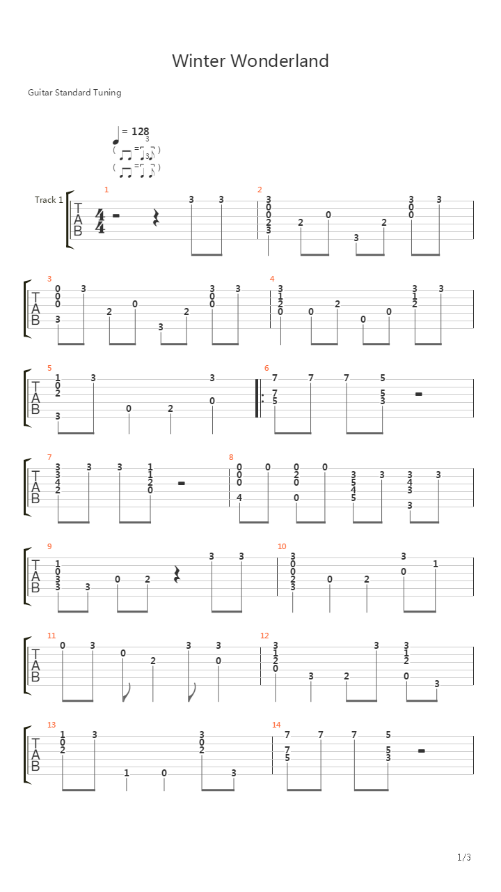 Winter Wonderland吉他谱