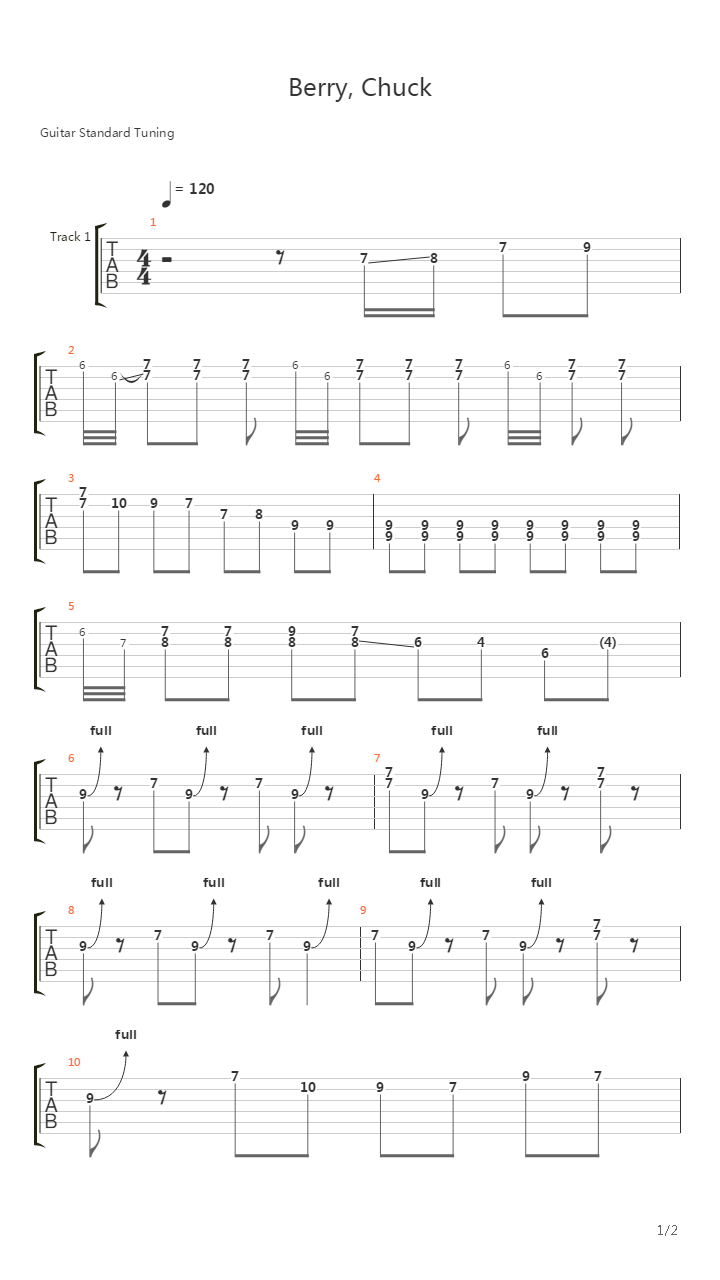 johnny be goode(guitar intro)吉他谱