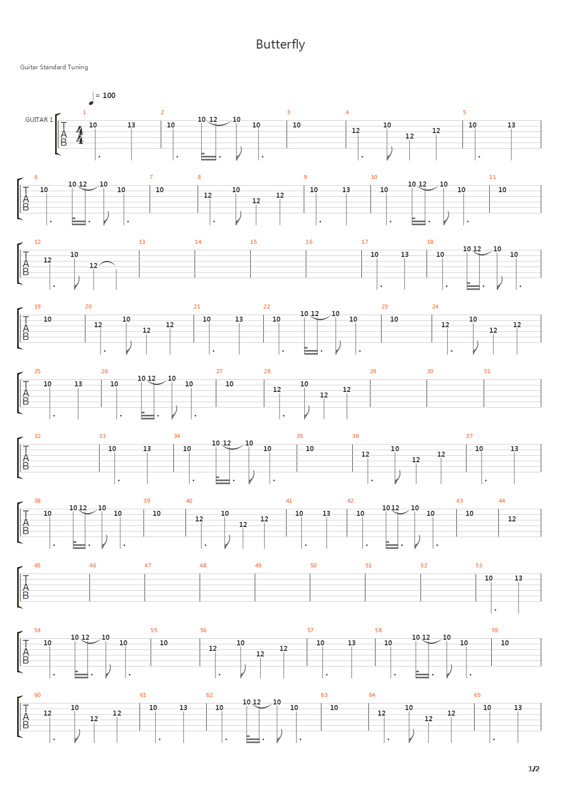 Butterfly吉他谱