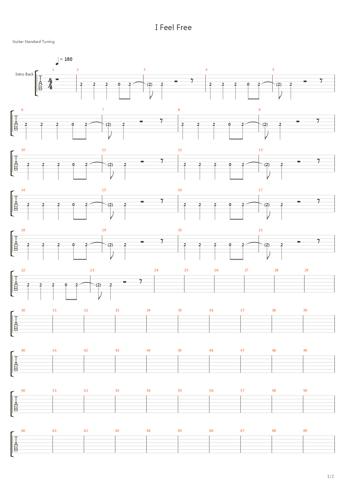 I Feel Free吉他谱
