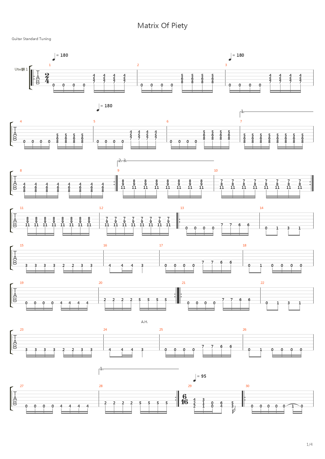 Matrix Of Piety吉他谱