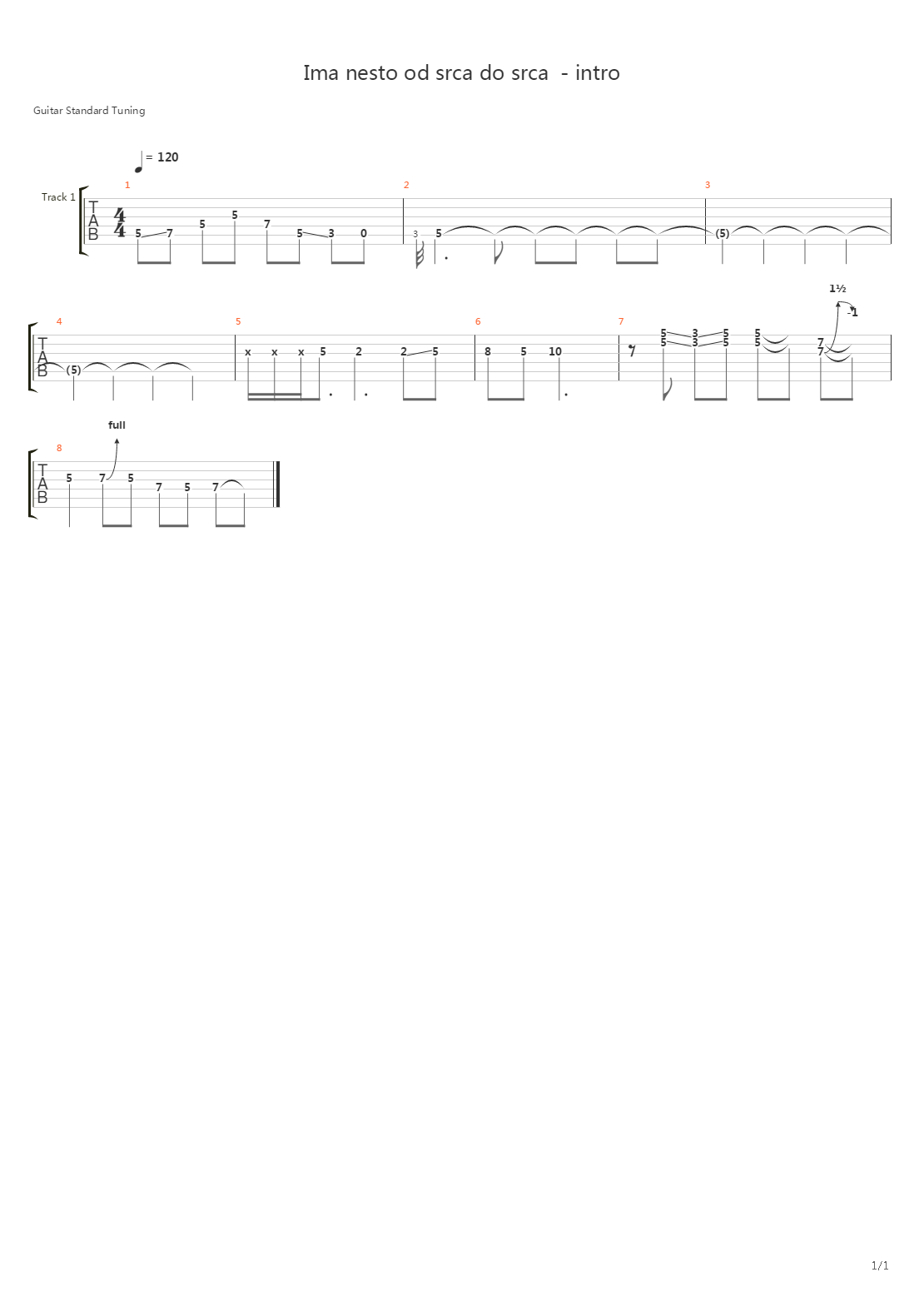 Ima Nesto Od Srca Do Srca (intro)吉他谱