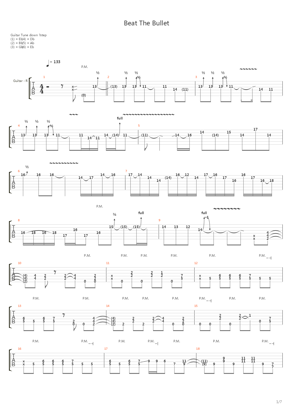 Beat The Bullet吉他谱
