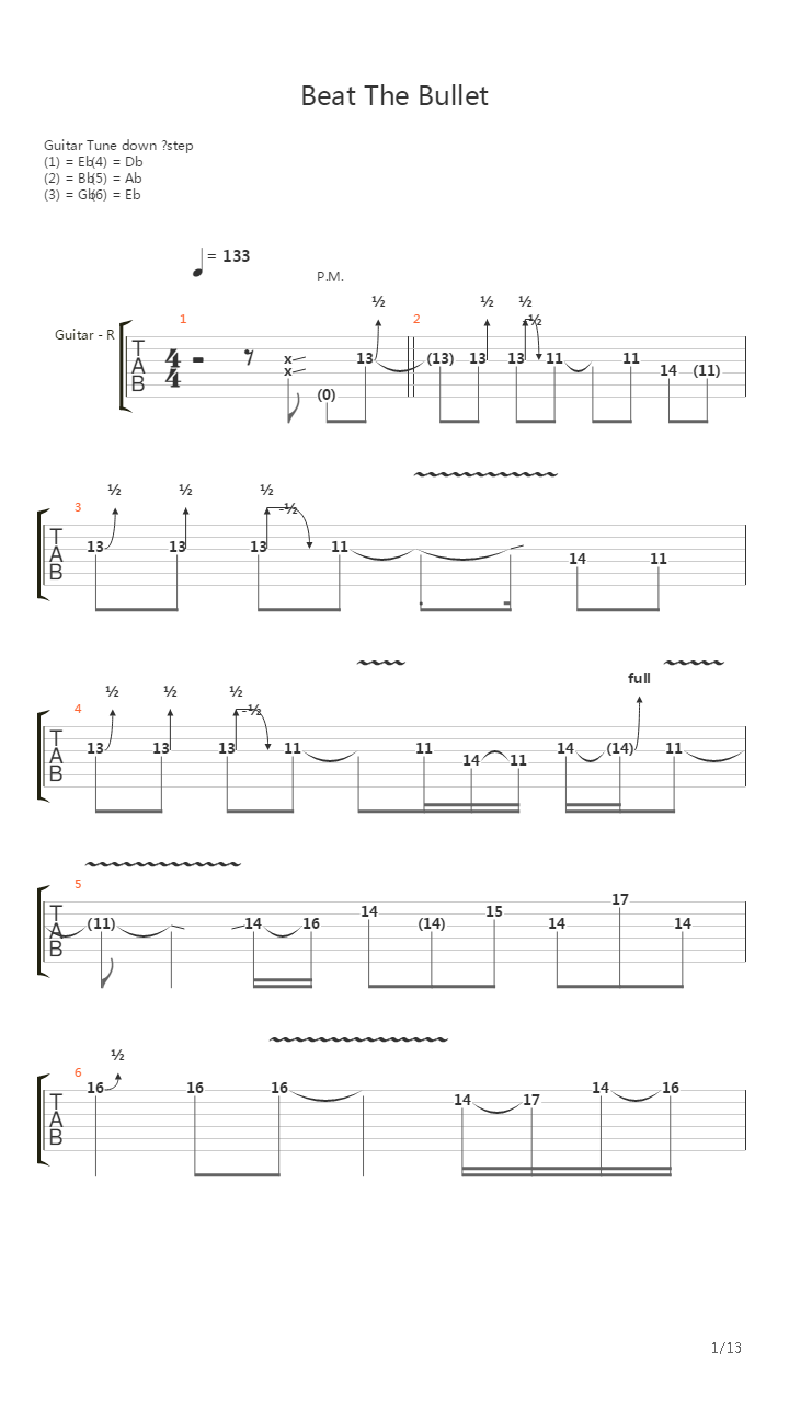 Beat The Bullet吉他谱