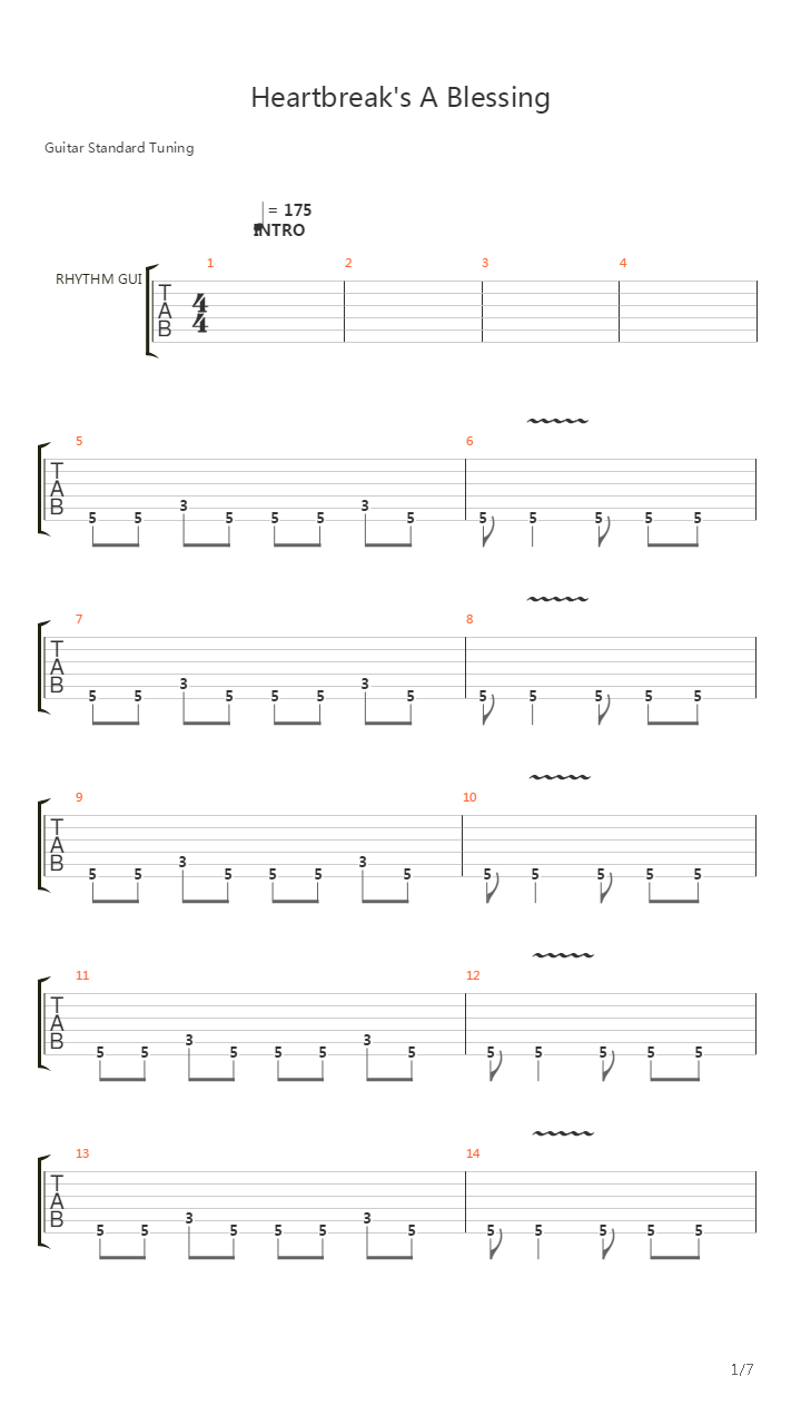 Heartbreak's A Blessing吉他谱