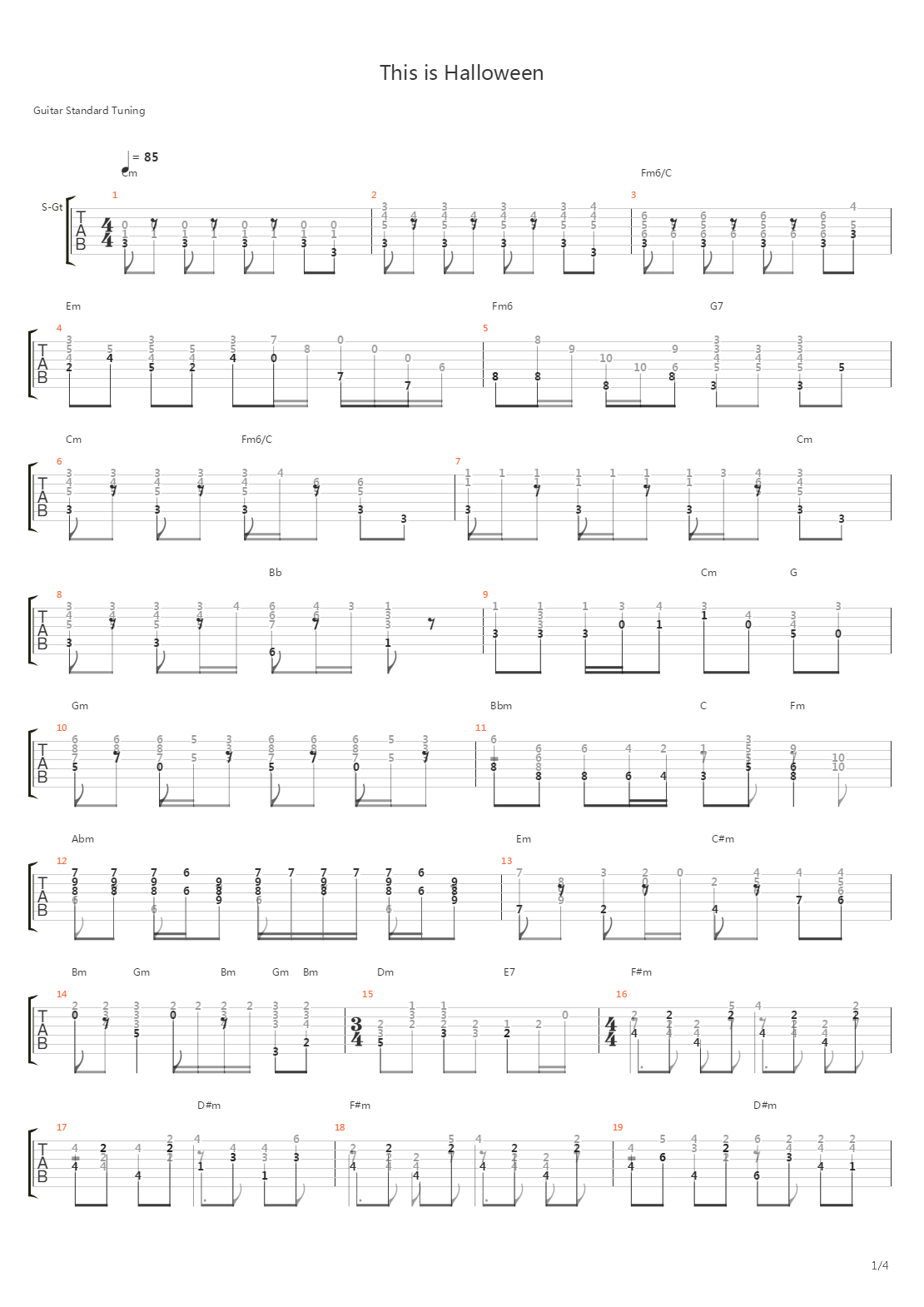 This is Halloween (Fingerstyle)吉他谱