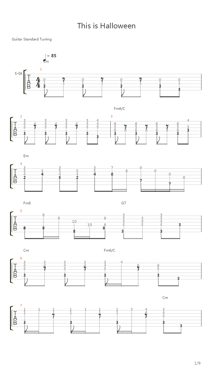 This is Halloween (Fingerstyle)吉他谱