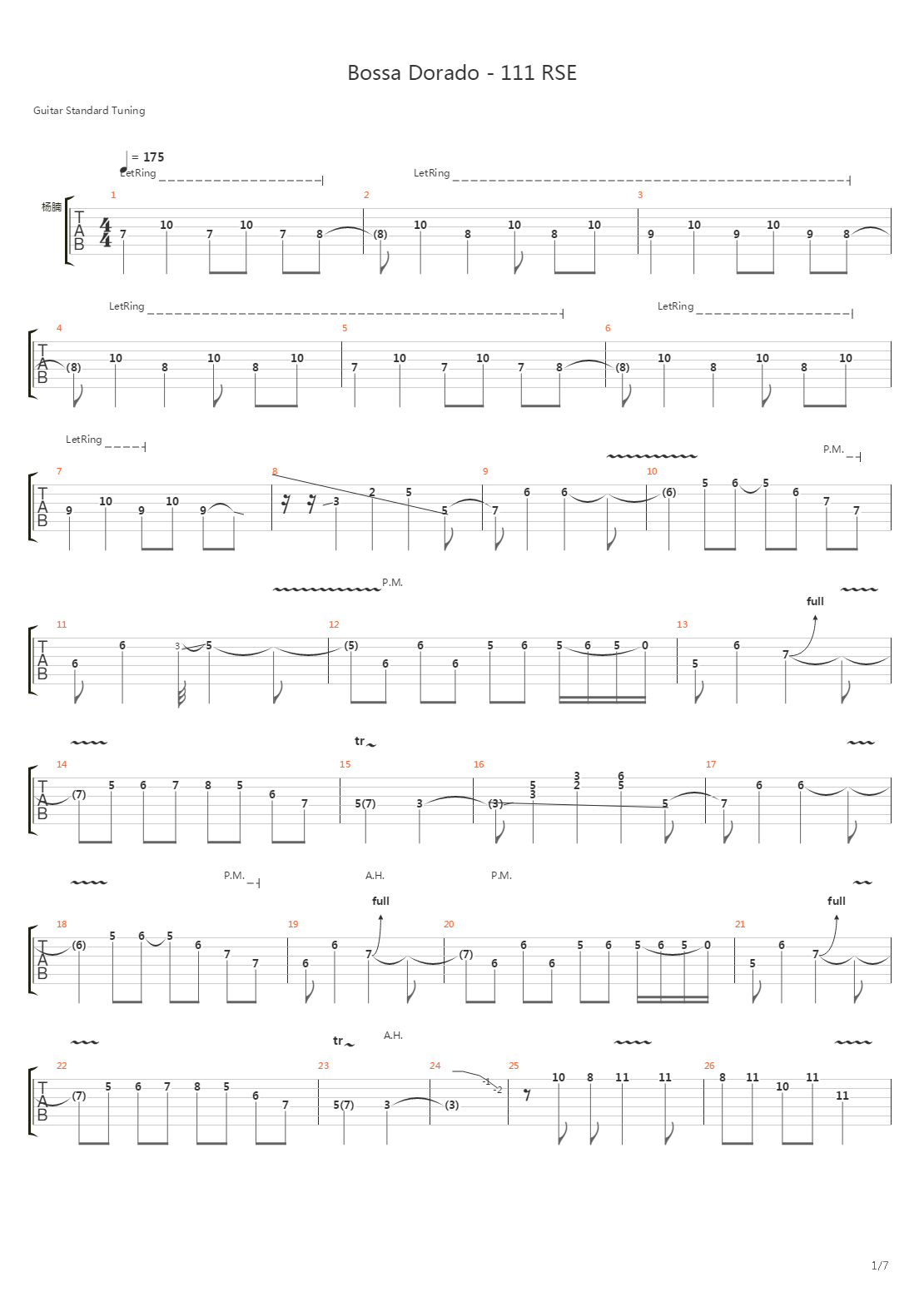 Bossa Dorado吉他谱