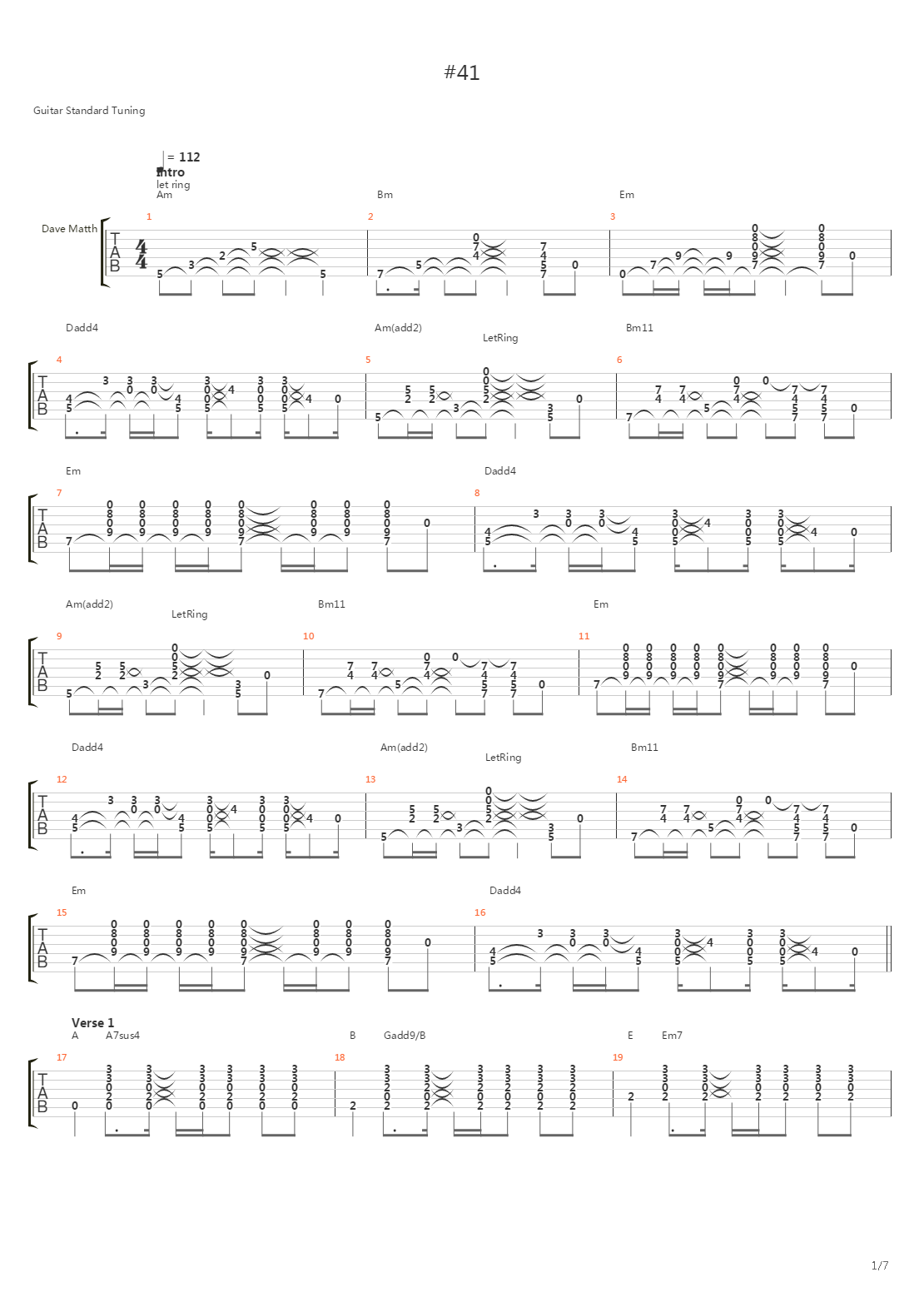 41吉他谱