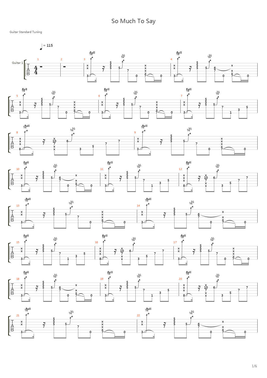 So Much To Say吉他谱