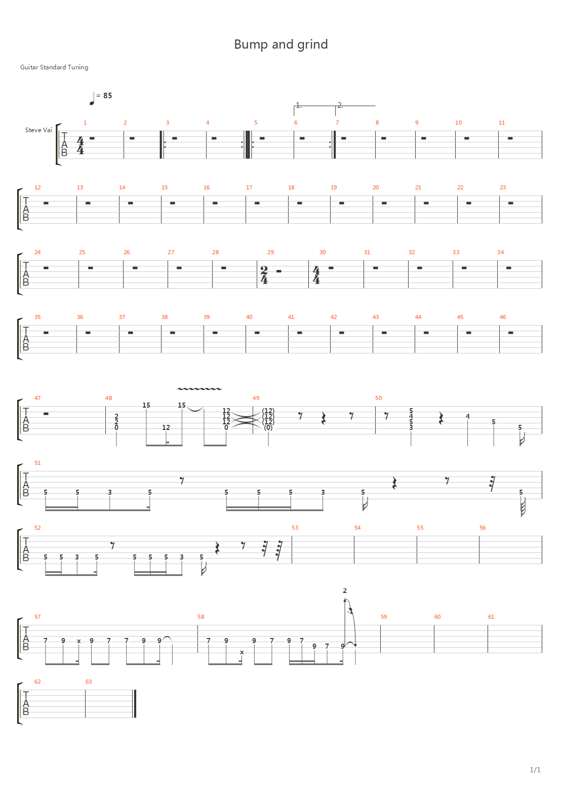 Bump And Grind吉他谱
