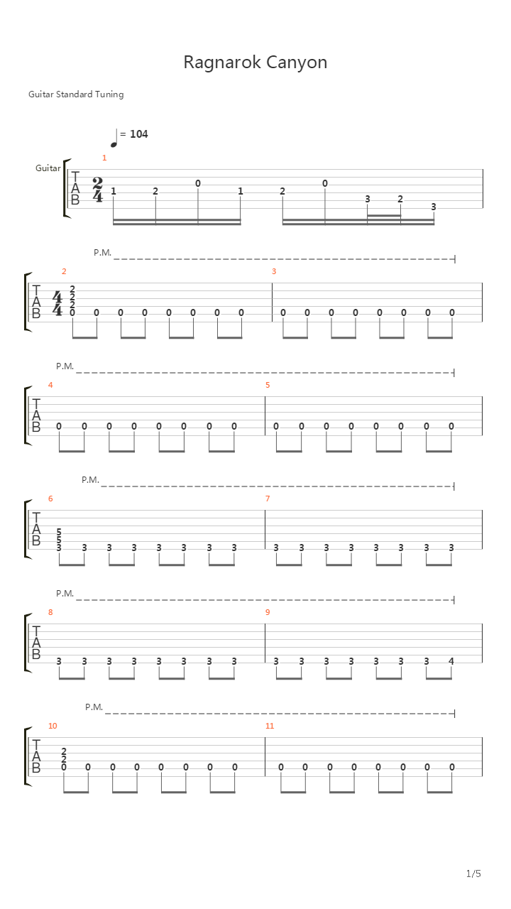 Ragnarok Canyon吉他谱