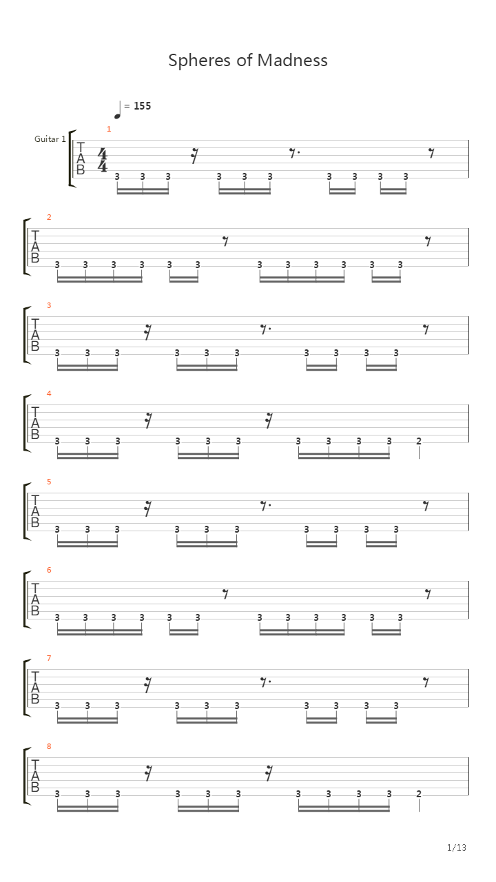 Spheres Of Madness吉他谱