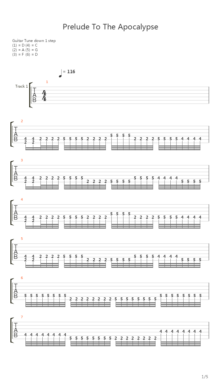 Prelude To The Apocalypse吉他谱