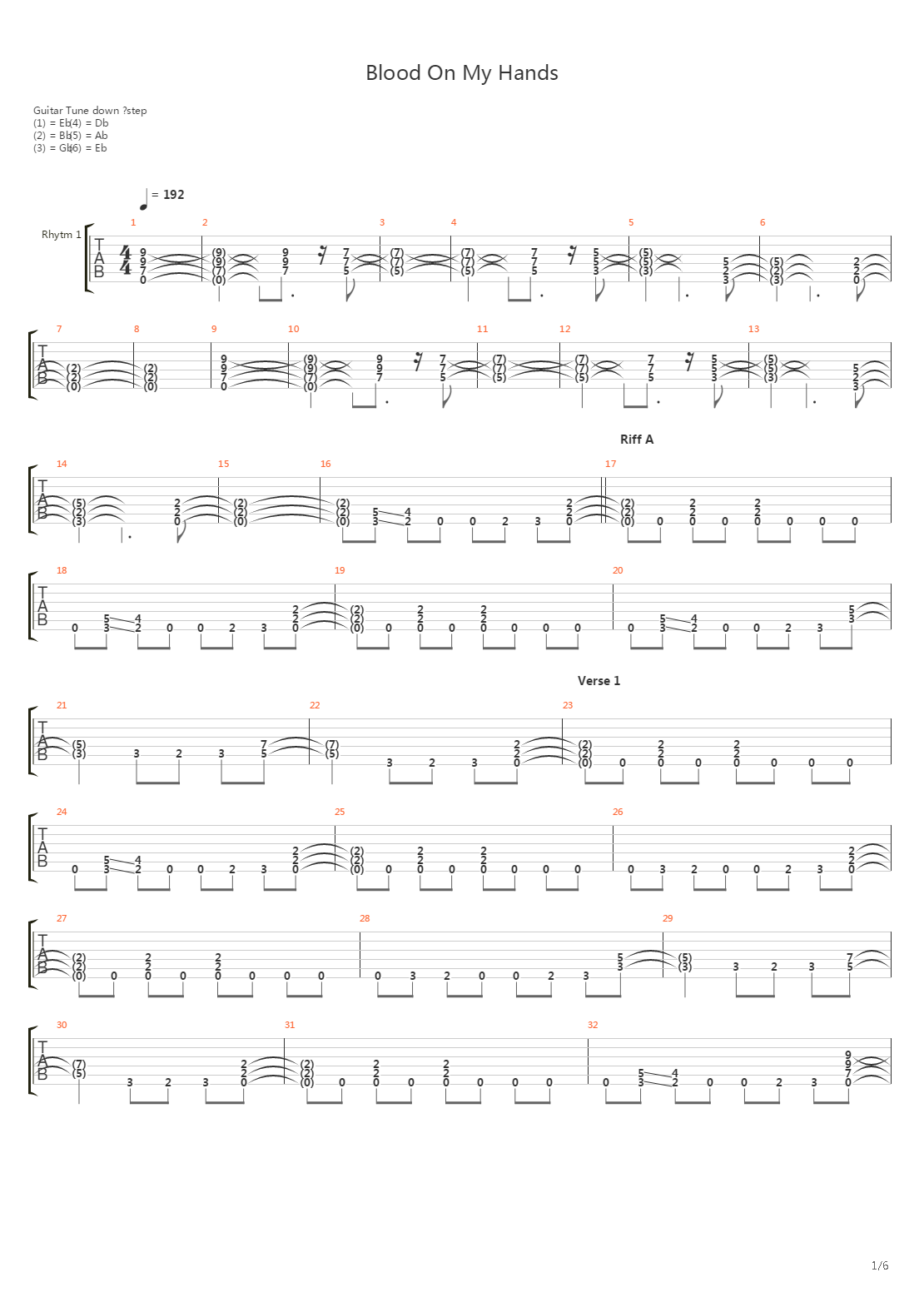 Blood On My Hands吉他谱